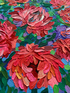 Original textured art, Floral Painting on stretched canvas, ready to hang