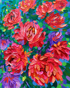 Original textured art, Floral Painting on stretched canvas, ready to hang