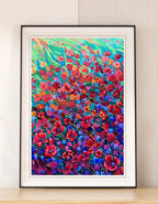 Original Floral Landscape Painting: Impressionist Acrylics & Oil (12x15" Canvas)