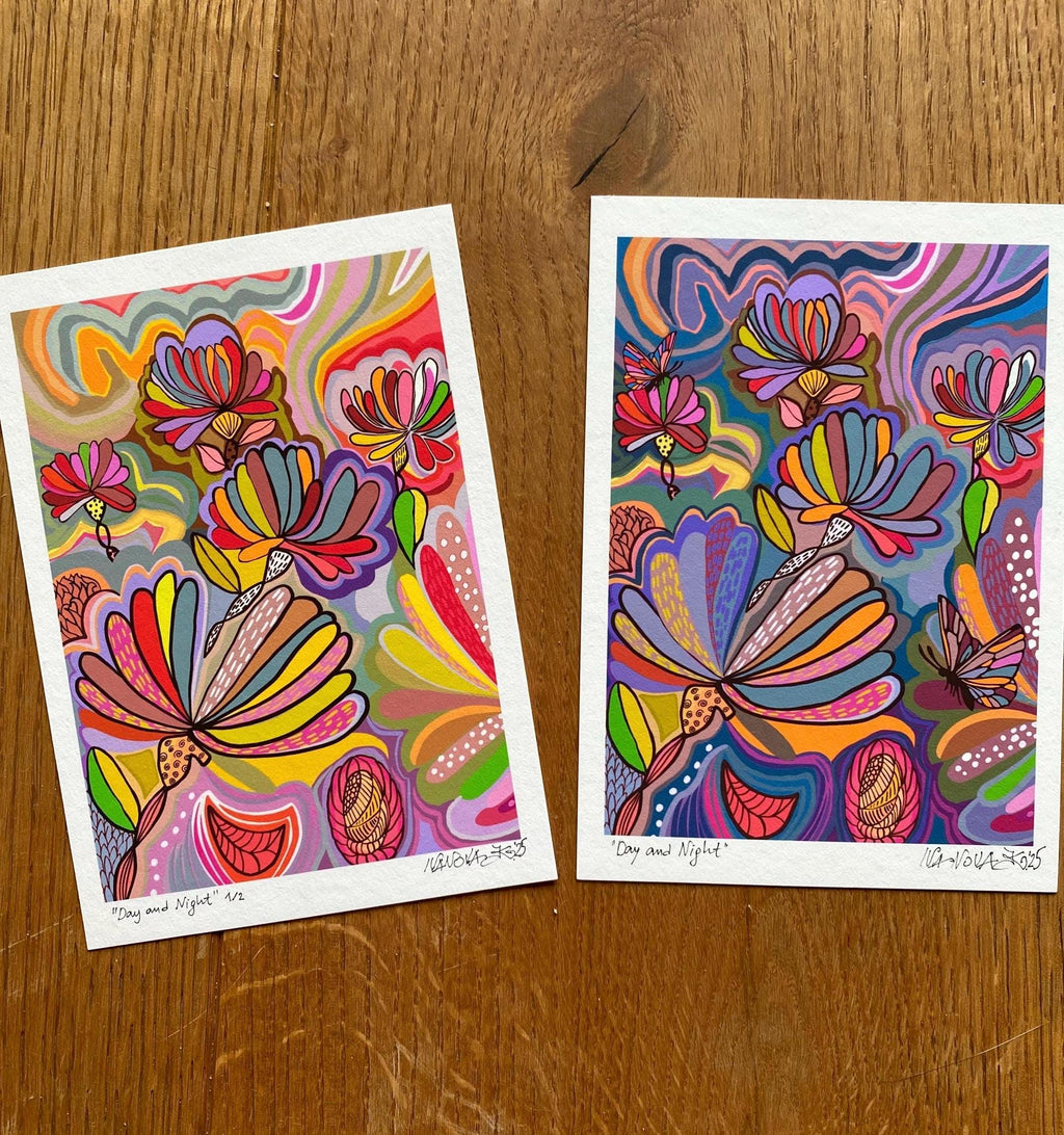 Wildblumen und Schmetterlinge Kunstdruck
