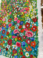 Wild flowers painting, Original gouache painting on rough paper
