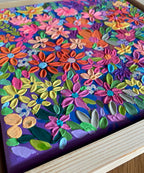 Textured Floral Painting on Canvas Set: Framed Acrylic Canvas Art