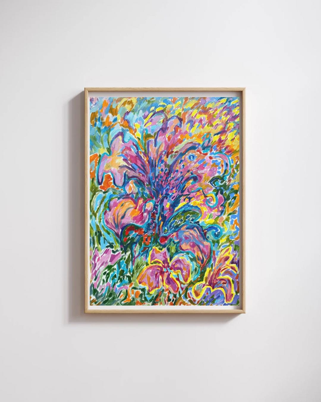 Original floral oil painting in Impressionism on canvas paper