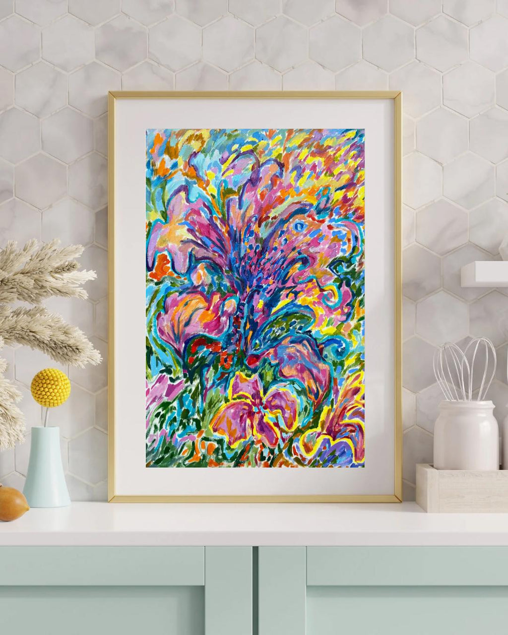 Original floral oil painting in Impressionism on canvas paper
