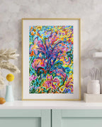 Original floral oil painting in Impressionism on canvas paper