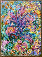Original floral oil painting in Impressionism on canvas paper