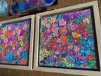 Textured Floral Painting on Canvas Set: Framed Acrylic Canvas Art