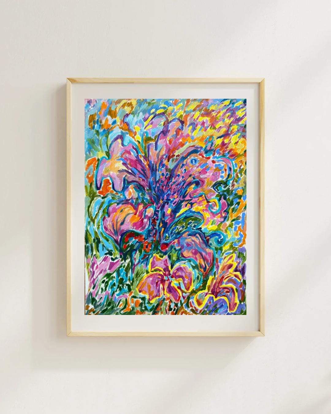 Original floral oil painting in Impressionism on canvas paper