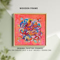 Original framed Abstract Painting, Happiness painting in Acrylic and Oil on Canvas
