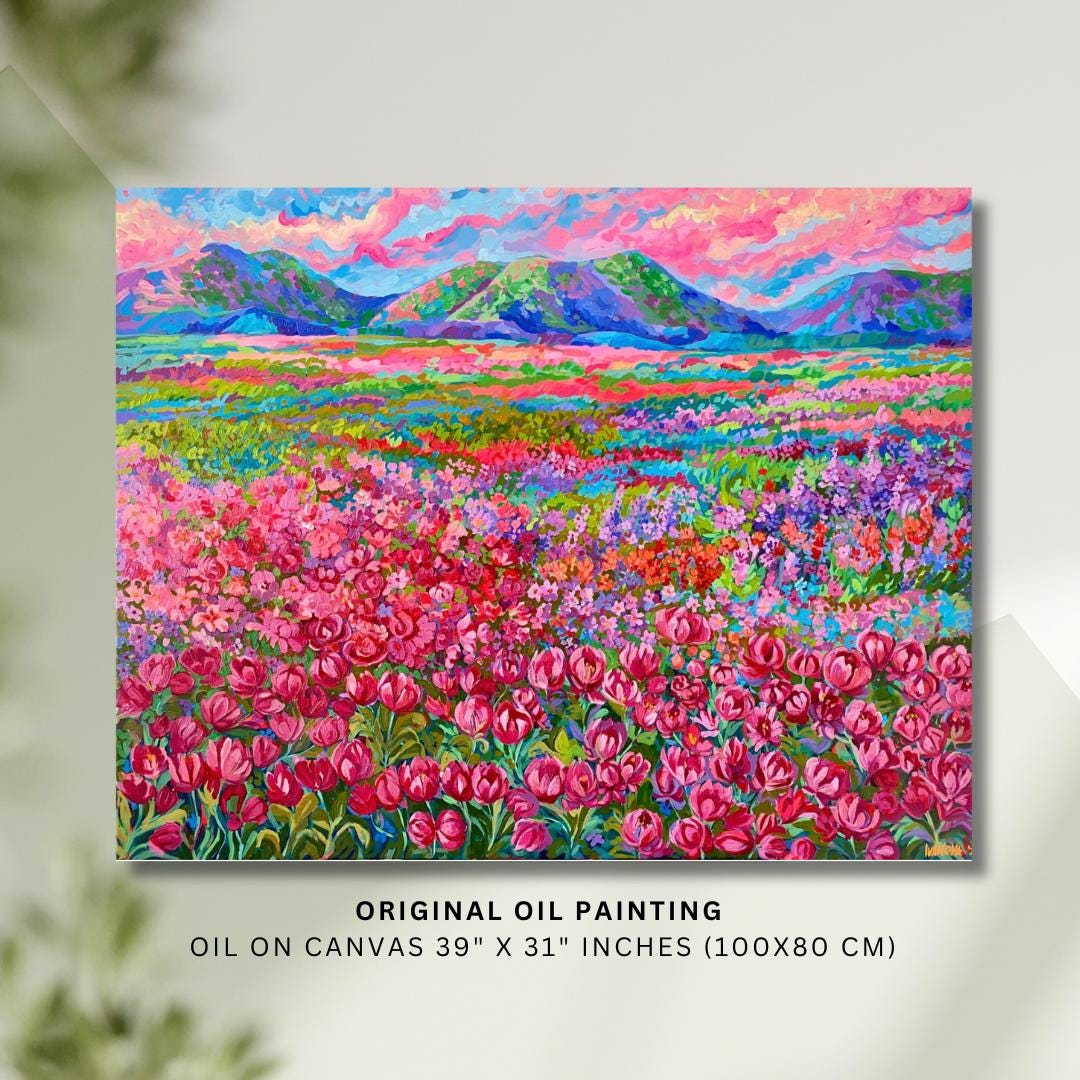 Giclèe Signed Art print of original oil Painting wild flowers