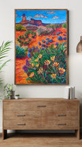 "Cosmic Orange Desert Landscape" -  Giclée Art Print | Katerina Ivanova