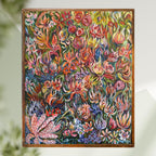 XL Original Acrylic Flower Acrylic Painting, Stretched Canvas