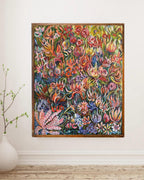 XL Original Acrylic Flower Acrylic Painting, Stretched Canvas