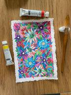 Original Gouache Blumen Malerei auf Papier
