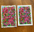 Original Gouache Blumen Malerei auf Papier
