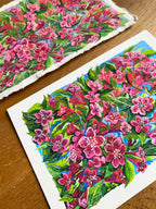 Original Gouache Blumen Malerei auf Papier