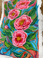 "Wild vibrant roses" — Original gouache painting on rough paper | Katerina Ivanova