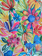 Original Gouache Blumen Malerei auf Papier