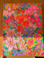 Helle Blumen Malerei, Original Gouache Malerei auf rauem Papier