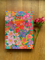 Helle Blumen Malerei, Original Gouache Malerei auf rauem Papier